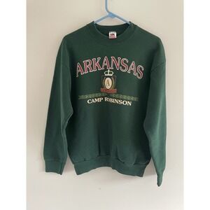Vintage 80s Fruit of the Loom Arkansas Green‎ Crewneck Sweatshirt Adult L
